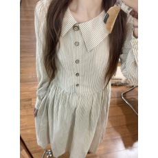 批发PINKMOON/时光信笺 复古<b class='q'>纯棉</b>格纹<b class='q'>连衣裙</b>文艺<b class='q'>连衣裙</b> 秋日百搭长裙