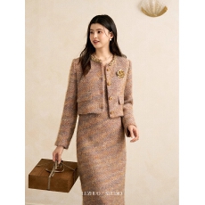 批发鹿阿姨卓叔叔法式小香风外套连衣<b class='q'>裙</b>套装女秋冬富家千金礼服小洋装