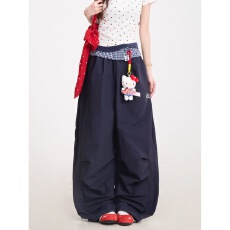 批发格子拼接刺绣工装裤美式潮牌褶皱运动<b class='q'>阔腿裤</b>宽松休闲裤