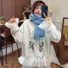 批发秋冬新款爆款连帽<b class='q'>北极</b><b class='q'>绒</b>加<b class='q'>绒</b>加厚假两件卫衣女潮流新款