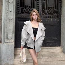 批发国潮牌美式双拉链开衫连帽<b class='q'>卫衣</b>外套<b class='q'>女</b>秋冬宽松休闲百搭高级感上衣