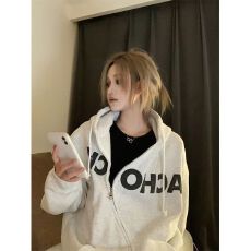 批发【食毛华棉复合银狐绒420g】拉链印花外套女<b class='q'>开衫</b>