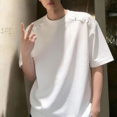 批发2026年<b class='q'>夏</b>季新款美式重磅短袖T恤男女情侣复古拼接潮牌<b class='q'>夏</b>装上衣