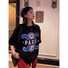 批发（21支纯棉230克100%棉精梳紧密）圆领印花短袖t恤女