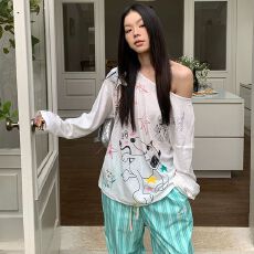 批发原版做法薄款长袖t恤女初<b class='q'>秋</b>季宽松防晒罩衫上衣