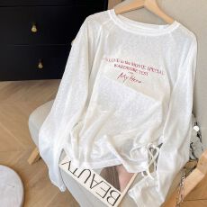 批发170克雪花天丝70莱赛尔30涤 防晒罩衫女夏季薄款<b class='q'>长袖</b><b class='q'>T</b><b class='q'>恤</b>宽松上衣