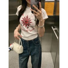批发原版肩线210克40支92%精棉+8%氨纶后包领 修身显瘦正肩<b class='q'>短袖</b><b class='q'>t</b><b class='q'>恤</b>女