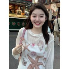 批发原版面布 印花直播品质圆领上衣女装