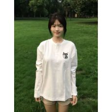 批发亨利领长袖t恤女早秋季设计感宽松情侣简约上衣
