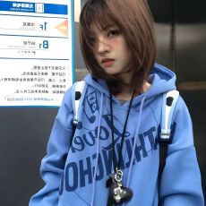批发美式复古印花连帽<b class='q'>套头卫衣</b><b class='q'>女</b>秋外套