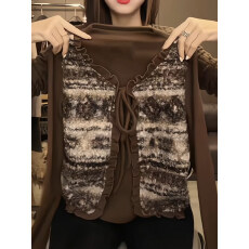 批发<b class='q'>大码</b>2026春秋冬季新款复古假两件长袖保暖上衣韩版富婆<b class='q'>打底衫</b>