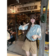 批发小君君布兰妮【2/26新】基础法则/松弛感老钱超柔全棉polo领<b class='q'>衬衫</b>