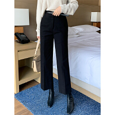 批发现货毛呢直筒裤女式2025新款秋冬季8分裤小个子职业九分<b class='q'>西装</b>裤子