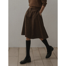 批发复古灯芯绒半身裙女秋冬季新款高腰A字中裙中长款百搭五分伞裙子
