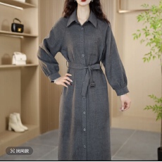 批发25836新款时尚气质显瘦修身减龄长袖女装连衣裙