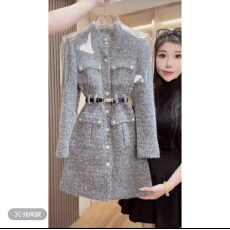 批发1883囯内设计师<b class='q'>品牌</b>女装气质收腰长袖<b class='q'>连衣裙</b>