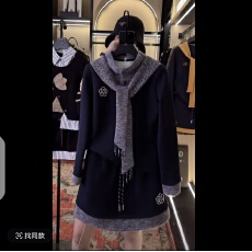 批发【宠粉价】（加绒）时尚<b class='q'>套装</b><b class='q'>千鸟格</b>假两件套秋冬款<b class='q'>套装</b>