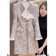 批发【门店飞】2397囯内设计师品牌女装气质收腰长袖<b class='q'>连衣裙</b>