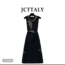 赫本风轻奢美拉德气质无袖设计连衣裙NH-WX290