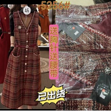 批发WW复古风显瘦默认款式连衣裙女装轻奢秋冬时尚 H-