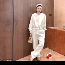 批发春季半<b class='q'>拉链</b>百褶屁帘甜美减龄<b class='q'>卫衣</b>阔腿休闲裤两件套E841