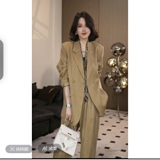 批发【【YINGZI】2026年春季西装<b class='q'>外套</b>女牛仔蓝西服套装宽松百搭上衣