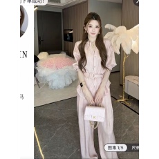 批发2026春季新款亚麻欧货时尚休闲松弛感收腰显瘦衬衫+阔腿<b class='q'>裤</b><b class='q'>套装</b>