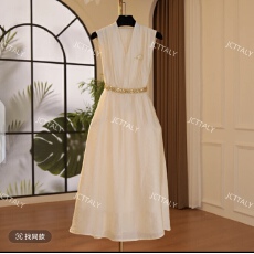 批发【宠粉价】气质时尚轻奢复古气质无袖设计连衣裙