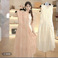 批发GG 法式气质休闲时尚百搭收腰春夏季女装连衣裙