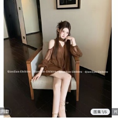 批发上衣预QXC6SY0161针织<b class='q'>休闲</b>圆领套头薄款透气气质汉服