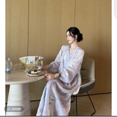 批发【<b class='q'>连衣裙</b>】夏季新款高贵显瘦气质印花韩版减龄洋气休闲<b class='q'>连衣裙</b>