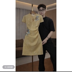 批发【古蔓诗】2795品牌女装夏季新款上新气质显瘦高定<b class='q'>连衣裙</b>