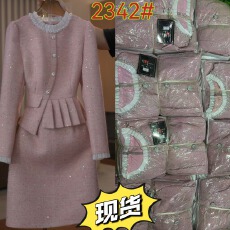 批发蒂妮佳8048<b class='q'>品牌</b>女装秋季新款上新气质显瘦高定<b class='q'>连衣裙</b>