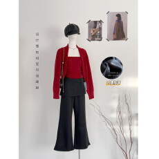 批发设计感加绒加厚屁帘<b class='q'>裤</b>2025秋冬新款韩版叠穿<b class='q'>气质</b>显瘦微喇长<b class='q'>裤</b>女潮