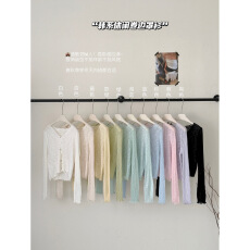 批发白色木耳边冰丝防晒<b class='q'>针织</b><b class='q'>开衫</b>女2026夏季吊带外搭空调罩衫修身上衣