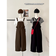 批发2026春季新款韩版时尚休闲百搭收腰显瘦<b class='q'>背带裤</b><b class='q'>女</b>宽松阔腿连体裤<b class='q'>女</b>