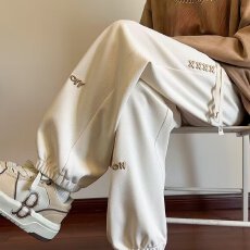 批发百搭休闲裤男宽松直筒休闲裤2025潮男束脚裤子百搭ins港风潮男裤