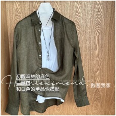 批发多穿绿色~新色<b class='q'>系</b>更迷人！初醒<b class='q'>森林</b>苔藓绿！轻薄亚麻质感显白色