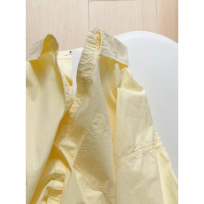 批发海盐芝士~奶油黄<b class='q'>长袖</b>纯棉衬衫女韩版宽松小众百搭上衣