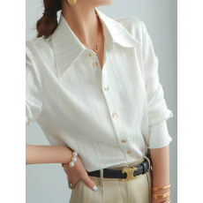 批发缎面内搭<b class='q'>白色</b><b class='q'>衬衫</b>女装2026春季新款设计感小众法式高级感醋酸上衣