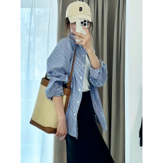 批发2026春夏法式条纹<b class='q'>衬衫</b>女内搭叠穿<b class='q'>长袖</b>职场轻熟风高品质<b class='q'>衬衣</b>小个子