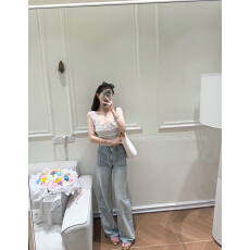 批发夏季新款<b class='q'>女装</b>时尚小众款森系甜美刺绣花边方领针织背心