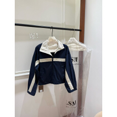 批发早安樊樊「阿普瑞风jacket」日常很爱穿 s1p立领拉链撞色夹克外套