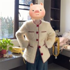 圣诞新年穿搭小香风羊羔毛外套女冬季2025新款皮毛一体毛毛上衣潮