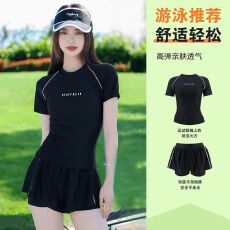 批发分体泳衣女海边泡温泉新款保守遮肚显瘦成人学生游泳馆专用
