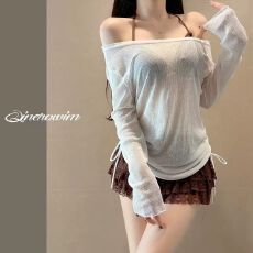 批发比基尼泳衣女高级感长袖罩衫网红韩版ins显瘦遮肉沙滩度假泡温泉