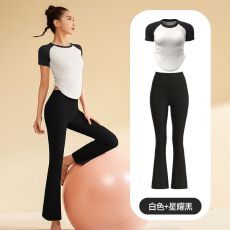 批发2026春夏瑜伽<b class='q'>运动</b>套装<b class='q'>女</b>跑步健身普拉提短袖户外穿搭瑜伽裤套装<b class='q'>女</b>