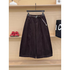 批发2026秋季新款韩版高腰直筒休闲裤女灯芯绒显瘦百搭阔腿<b class='q'>七分</b>裤子潮