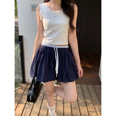 批发拼接花苞新款短裙女松紧腰系带防走光显瘦百搭高腰<b class='q'>运动</b>短裙蓬蓬裙