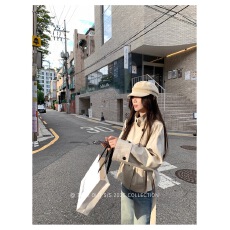 批发2025早秋新款韩系短款风衣女英伦风<b class='q'>立领</b>收腰小个子休闲短外套爆款